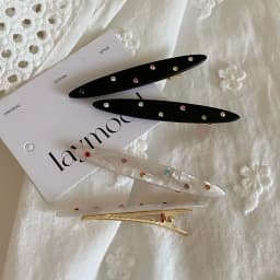 2pcs/set Acetate Hair Clip Colorful Rhinestone Crystal Barrettes Side Pins Leaves Geometric Sweet Elegant Women Hair Accessories