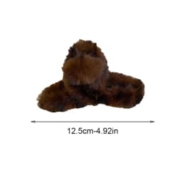 1pc Plush Leopard Print Claw Clip, Exquisite Rear Scalp Hairdressing Shark Clip, Large Size Hairip for Thick Hair.
