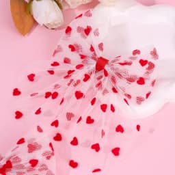 2Pcs Tulle Heart Bow Hair Clip Elegant Lace Love Hairpins Sweet Barrette For Girls Kids Children Fashion Headdress Accessories