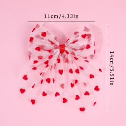 2Pcs Tulle Heart Bow Hair Clip Elegant Lace Love Hairpins Sweet Barrette For Girls Kids Children Fashion Headdress Accessories