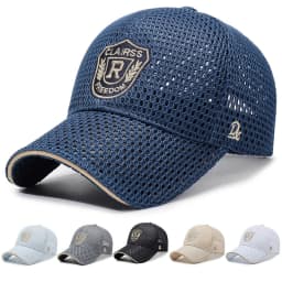 Men's Baseball Cap Breathable Mesh Woven Craft Polyester Label Decorated Solid Color Sporty Spring and Summer