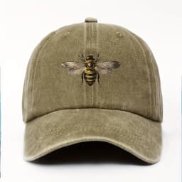 A bee print simple design baseball cap travel sunscreen versatile style for men and women