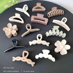 11pcs Fashionable and versatile matte coffee color Maillard style PC hair grab hair accessory combination