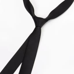 Classic Elegant Black Neck Tie for Women Man Fashion Korean Simple Clip Tie Slim Smooth Clothing Accessories