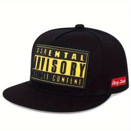 2025 ADVISORY Alphabet Labeling Flat Edge Hat Trendy Men's Casual Hip Hop Hat Women's Fashion Outdoor Sunshade Hat Baseball Hat