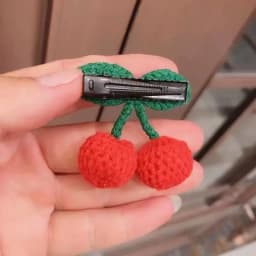 Popular 2Pcs Red Cherry Hair Clip For Baby Girls Cute Hairpin Barrette Side Clip Child Headwear Hair Accessories No backing card