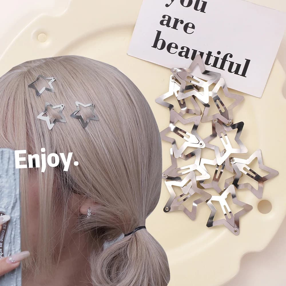5/10/20Pcs Silver Star Y2K BB Hair Clips Women Grils Cute Metal Star Hair Clips Side Barrettes Hair Accessories Headwear Gifts