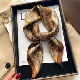 Fashion Paisley Print Silk Hairbands Scarf Women 2025 New Elagant Bandana Neck Kerchief Head Bands Foulard Female Scarfs