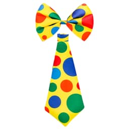 Colorful Polka Dot Printed Clown Tie And Bow Tie Halloween Carnival Circus Clown Props Fancy Cosplay Performance Party Costumes