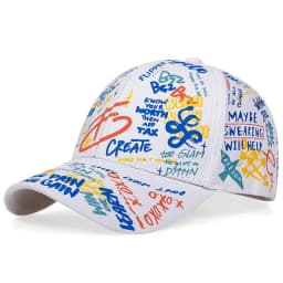 1pc Colorful Graffiti Hip-hop Baseball Cap,outdoor Sun Protection Printed Casual Duckbill Cap,personalized for Men and Women