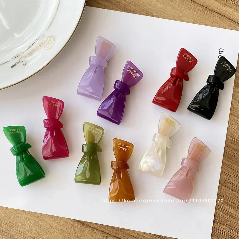 Korea France color small bow bangs clip red duck beak clip side broken hair clip French girl heart