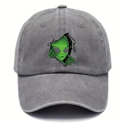 Alien patterned baseball cap adjustable for men and women, ideal choice for outdoor fashion, playful patterned hat
