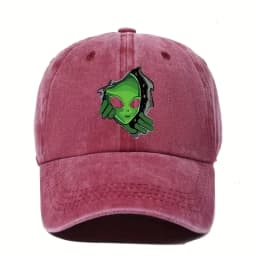 Alien patterned baseball cap adjustable for men and women, ideal choice for outdoor fashion, playful patterned hat