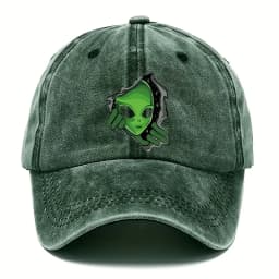 Alien patterned baseball cap adjustable for men and women, ideal choice for outdoor fashion, playful patterned hat
