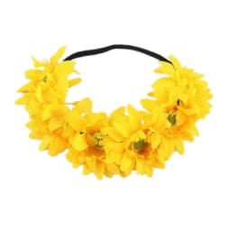 Beach Sunflower Elastic Hair Band Bohemia Fashion Hair Band Handmade Faux Flower Women Wreath Rainbow Color Romantic Headband