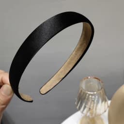 French style thin edge chic hairband pure color vintage silk hair accessory