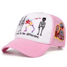Five Skeleton Side Prayer Men's Embroidered Mesh Hat Hip Hop Hat Outdoor Sports Sunshade Hat Women's Casual Hat Baseball Hat