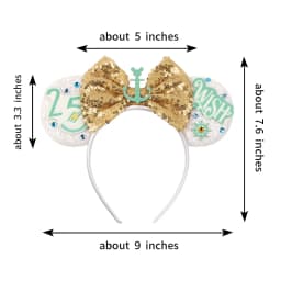 Cartoon Cute Mouse Ears 25th Anniversary Commemoration DIY Mouse Ears Magic Cruise Sparkle Bow DIY Headwear Adults Hairbands
