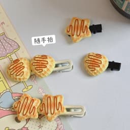 2025 New Trend Alloy Resin Jam Bread Duck Billed Clip Student Cute Hair Clip Women's Kawaii Hair Accessories Side Clip Wholesale