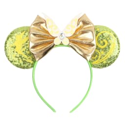 1pc Disney Headband Green Shimmering Fairy Wings Gold Bow Gemstone Embellishment Theme Park Role-playing Party Hair Accessories