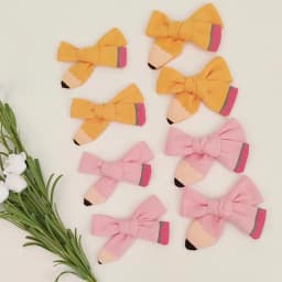 2Pcs Pencil Bow Hair Clips Cute Hairpins Kawaii Back To School Barrette For Girls Children Kids Headdress Headwear Accessories