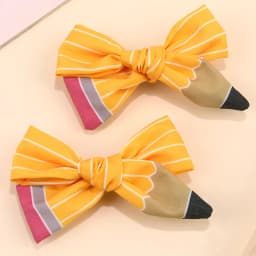 2Pcs Pencil Bow Hair Clips Cute Hairpins Kawaii Back To School Barrette For Girls Children Kids Headdress Headwear Accessories