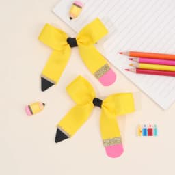 2Pcs Pencil Bow Hair Clips Cute Hairpins Kawaii Back To School Barrette For Girls Children Kids Headdress Headwear Accessories