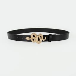 Hot Sale New Fashion Snake Belt Buckle with PU Leather Belt for Women Dress Designer Western Vintage Style Black Belts for Girls