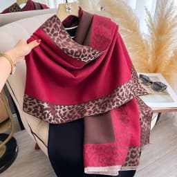 New Luxury Cashmere Plaid Leopard Scarf Winter Women Pashmina Shawls Warm Blanket Wraps Female Thick Scarves Bufanda Scarves