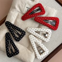 Cute Polka Dot Triangle Hair Clip for Girls, New Fabric Hair Accessories for Bangs and Side Hair, Lovely Hairpin Headwear