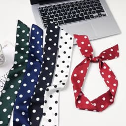 2025 Brand Design Dot Pattern Women Scarf Luxury Silk Scarf Fashion Hair Headband Foulard Skinny Bag Scarves Neckerchief