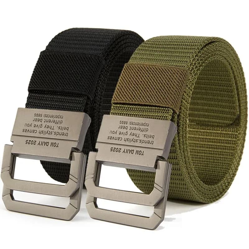 Quick-Release Automatic Belt - Unisex Military Grade Nylon Webbing, Heavy Duty Metal Buckle for Outdoor Sports & Casual Wear