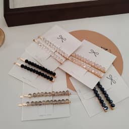 2pc Classic Simple Advanced Crystal Solid Hair Side Clips Retro Hairpin for Women Girls Korean Hair Accessories Ornament