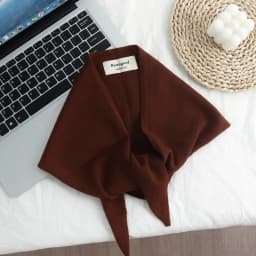 New Fashion 100% Wool Knit Triangular Binder Outer Shawl Women's Autumn and Winter Warm Neck Protection Blue Small Scarf