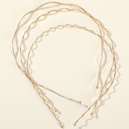 3PCS Women's Metal Gold Thin Wave Headbands, Minimalist & Practical Bang Hair Bands, Ultra-Minimalist Elegant Hair Accessories (
