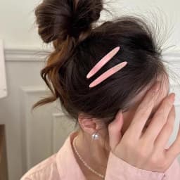 2pcs Korean style acetate golden label small willow leaf hair clip, French simple and elegant temperament side hair clip, bangs