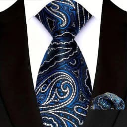 Luxury Mens Tie Luxury Navy Color 8cm NeckTie Pocket Square Set For Men Formal Fashion Wedding Business High Quality Gravata