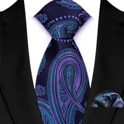 Luxury Mens Tie Luxury Navy Color 8cm NeckTie Pocket Square Set For Men Formal Fashion Wedding Business High Quality Gravata