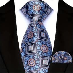 Luxury Mens Tie Luxury Navy Color 8cm NeckTie Pocket Square Set For Men Formal Fashion Wedding Business High Quality Gravata