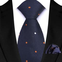 Luxury Mens Tie Luxury Navy Color 8cm NeckTie Pocket Square Set For Men Formal Fashion Wedding Business High Quality Gravata