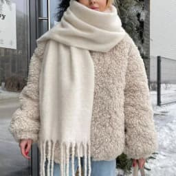 1pc Women's Autumn/Winter Plush Tassel Scarf, Warm Comfortable Windproof Large Shawl For Outdoor Daily Wear Women Winter Scarves