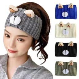 Cute Warm Winter Headbands Thicken Soft Knitted Headbands Elastic Windproof Hair Band Girls
