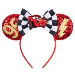 1pc Glitter Mouse Ear Headband with Cartoon Car Pattern Cute Headband Suitable for Theme Park Parties Wear Perfect Gifts