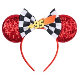 1pc Glitter Mouse Ear Headband with Cartoon Car Pattern Cute Headband Suitable for Theme Park Parties Wear Perfect Gifts