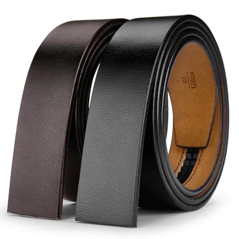 Without Automatic Buckle Waist Belts Plus Size Extra LONG 130 140 150cm No Buckle 3.5cm Width Genuine Leather Belt Straps
