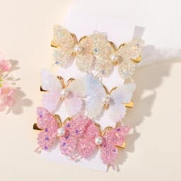 6Pcs Colorful Butterfly Hairpins Girl Hair Clips Barrettes Women Sweet Hair Ornament Rainbow Headwear Fashion Hair Accessories