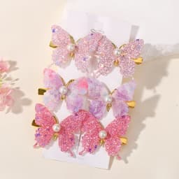 6Pcs Colorful Butterfly Hairpins Girl Hair Clips Barrettes Women Sweet Hair Ornament Rainbow Headwear Fashion Hair Accessories