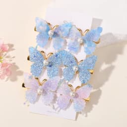 6Pcs Colorful Butterfly Hairpins Girl Hair Clips Barrettes Women Sweet Hair Ornament Rainbow Headwear Fashion Hair Accessories