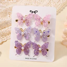 6Pcs Colorful Butterfly Hairpins Girl Hair Clips Barrettes Women Sweet Hair Ornament Rainbow Headwear Fashion Hair Accessories