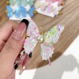 6Pcs Colorful Butterfly Hairpins Girl Hair Clips Barrettes Women Sweet Hair Ornament Rainbow Headwear Fashion Hair Accessories